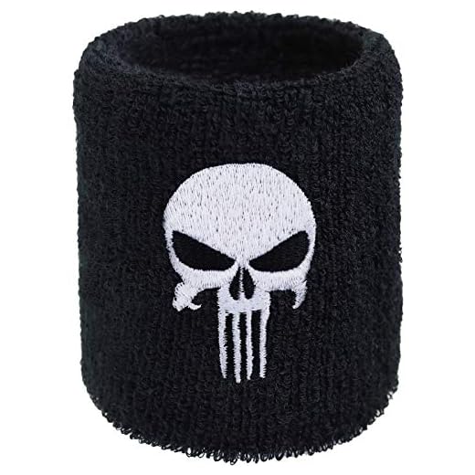 Bandeau Anti-Transpiration pour Homme avec Broderie Punisher Absorbant, en éponge, Cadeau pour Les Amateurs de Hard Rock et de Moto