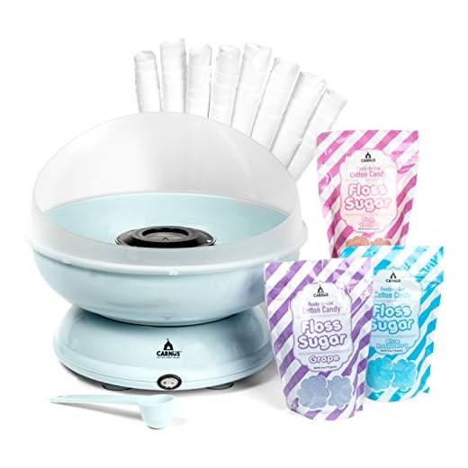 Carnus CN1000-S Cotton Candy Maker, 3 Sugar Packs
