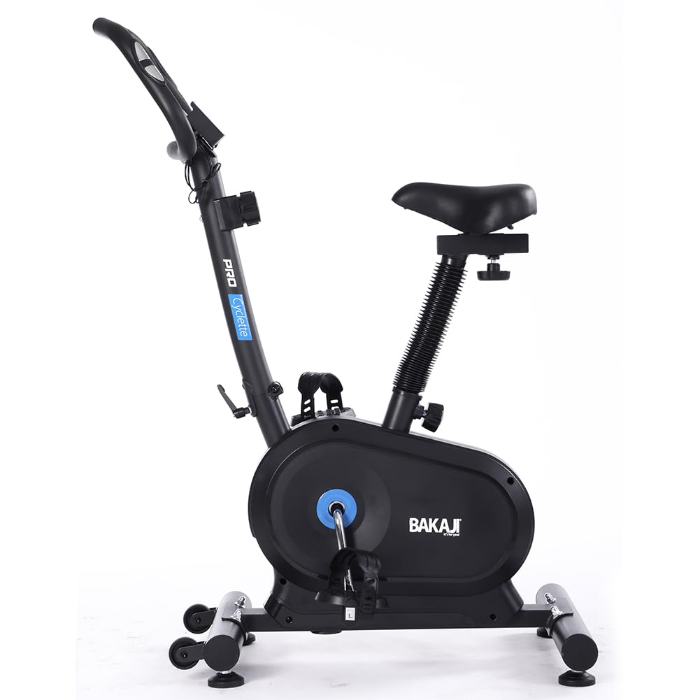 BAKAJI Cyclette da Casa con Display LCD e 8 Livelli di Resistenza, Spinning Bike Fitness per Allenamento Cardio, Gambe, Pancia, Fianchi con Sediolino Imbottito Regolabile