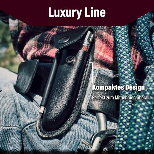 Laguiole Style de Vie Taschenmesser mit Wetzstahl & Ledertasche, Zebranoholz, mit Geschenkbox – Ansicht 3