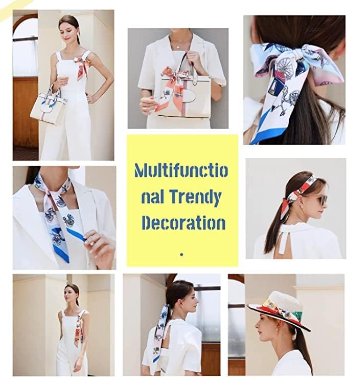 4pcs Purse Scarf For Handbags Silk Head Scarf For Hair Fashion Skinny Scarf For Women Long Neckerchief - Image 7