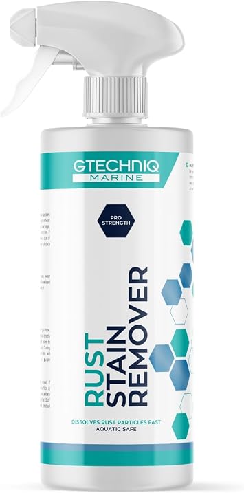 Gtechniq Marine Rust Stain Remover for Boats, 17 fl oz | Dissolves Rust and Mineral Particles, Fast-Acting, Suitable for Coated or Uncoated Paint or Gel Coat, Easy to Apply