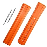 HiCycle2 20mm FKM Rubber Strap Replacement For Omega Seamaster Diver 300M 42 mm Silicone Watch Band (Orange)