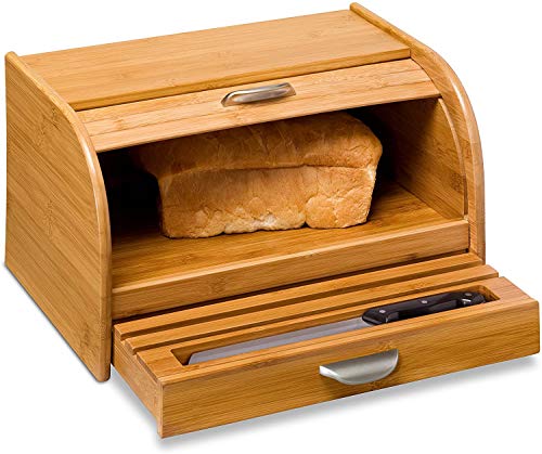 Honey-Can-Do KCH-01081 Bamboo Bread Box, Bamboo