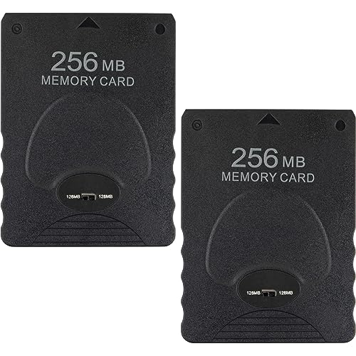 whiteeeen 2 tarjetas de memoria de 256 MB para PS2 Playstation 2, tarjeta de memoria de juego de alta velocidad