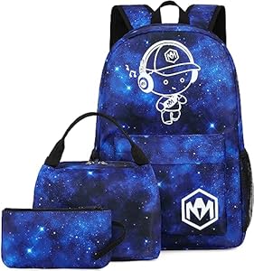 Bluboon E0232-3 Schultaschen-Set Galaxie-Design