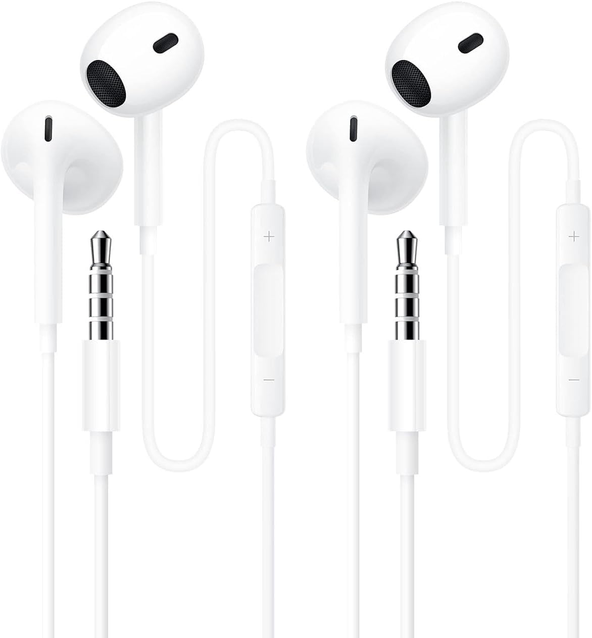 2 Pack Kopfhörer In Ear Kopfhörer mit Kabel und Mikrofon, In Ear Ohrhörer, 3,5 mm Klinkenstecker Earbuds, Satte Bässe Earphones, Headphones für Phone, Pad, Huawei, Samsung