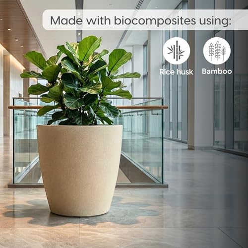Image of Eha Earth Friendly Deco Big Planters for Home Decor | 18 inch, Pack of 1 | Heavy Duty Plant Pot Made with Rice Husk & Bamboo Biocomposite | UV Protected Pot for Plant | Pots & Planters Big Size
