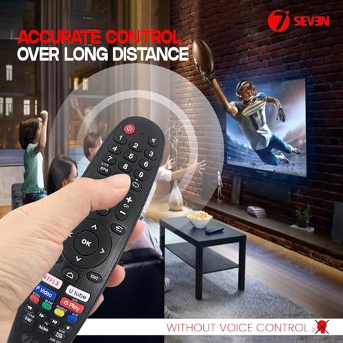 Image of 7SEVEN Compatible for Compaq Tv Remote Original Suitable Smart Android FHD UHD Television 32 43 50 55 inches and Make Sure Existing Remote Match Exactly to Replicate and Perform Comfortably