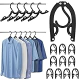 10 Pcs Portable Travel Hangers for Cruise Ship Essentials 2025, Plastic Folding Foldable Hangers Clothes Drying Rack Travel Accessories for Suitcase, RV, Camping, Flying, Hotel, Road Trip (Black)