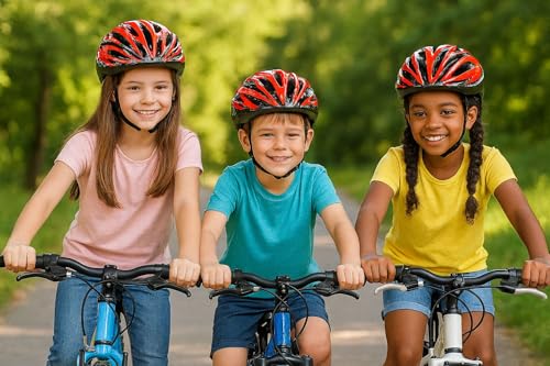 Image of Light Weight Bicycle /Bike Helmet with Flexible Padding for Kids and Adults, Adjustable Size, for Road & Mountain Cycling /Skating