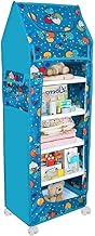 Homdox Baby Wardrobe Plastic Multipurpose 6 Shelve, Foldable, (Unbreakable Material) (Firozi Teddy)