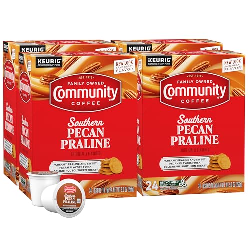 Image of Community Coffee Southern Pecan Praline Flavored 96 Count Keurig K-Cup Coffee Pods, Medium Roast, 24 Count (Pack of 4)