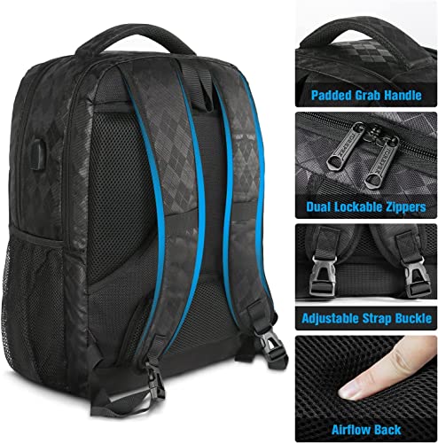 Yorepek Rolling Backpack, 17 Inch Waterproof Roller Backpack For Travel,Gift For Men Women With Usb Charging Port,Wheeled Carry On Luggage Business Laptop Backpack Suitcase For College, Black #TOP4