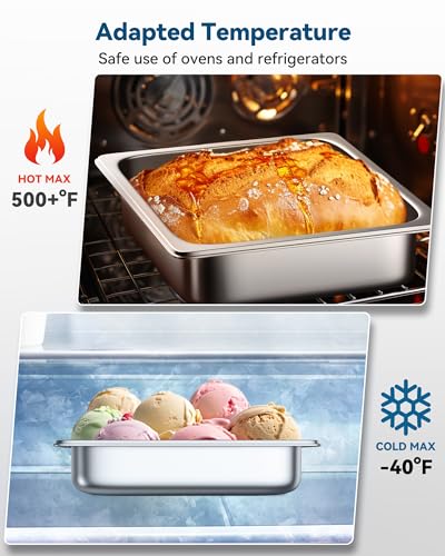 Image of ZeroPone 6 Pack Hotel Pans 1 /2 Size 2.5 inch Deep Steam Table Pan