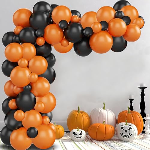 Image of Party Propz Latex,Cardstock Halloween Balloons-Pack Of 50|Black&Orange Balloons For Halloween Decorations|Halloween Decorations Balloons|Halloween Party Balloons|Halloween Theme Balloons