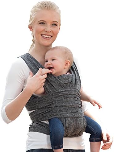 Boppy Baby Carrier - ComfyFit, Heathered Gray with Waist Pocket, 3 Carrying Positions, 0m+ 8-35lbs, Soft Yoga-Inspired Fabric with Integrated Storage Pouch, 1 Count (Pack of 1)