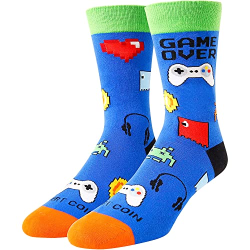 HAPPYPOP Gaming Socks Gamer Socks Video Game Socks Men Funny Video Gamer Gifts Men