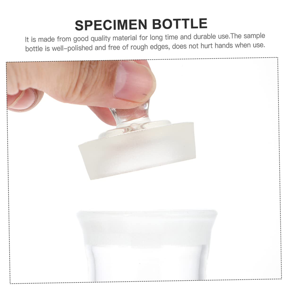 ABOOFAN 2pièces Flacon Transparent Épais Pour Laboratoire Résistant Chaleur Avec Couvercle à Poignée Pour Échantillons De Chimie Conservation
