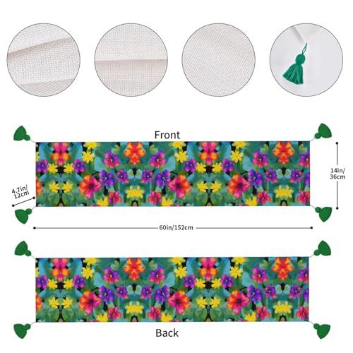 Chemin de table hawaïen imprimé floral de qualité supérieure - 5