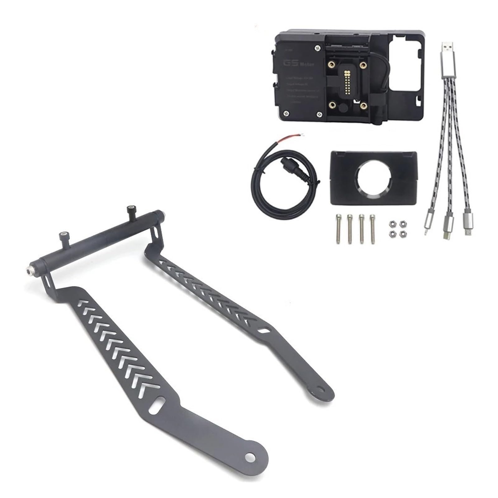 Support moto navigation CYCLONE RT3 support GPS à barre transversale et recharge induction USB - 5