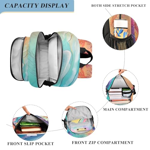 senya Dolphin with Coral Backpack Water-Resistant Bag Lightweight Bookbags with Reflective Strip3