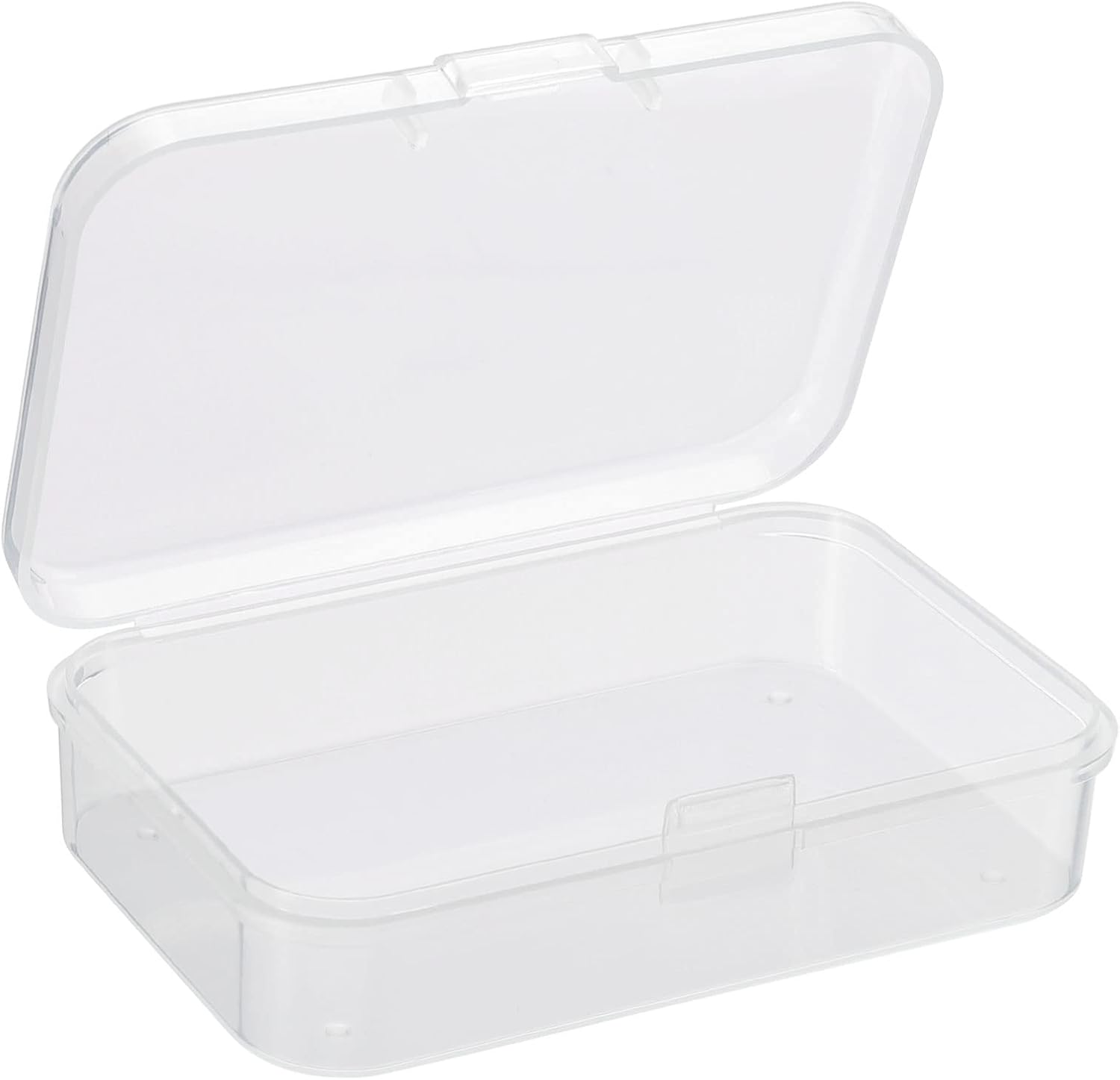 PATIKIL Clear Storage Container with Hinged Lid 75x50x21mm, 8 Pack Plastic Rectangular Box for Beads Art Craft