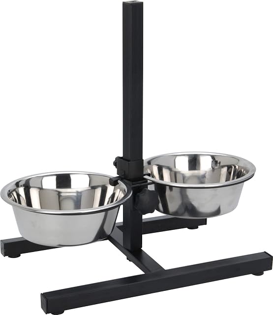 Kabalo Stainless Steel 2 Dog, Cat, Pet Feeder Bowls with Adjustable Stand for Food & Water Bowls