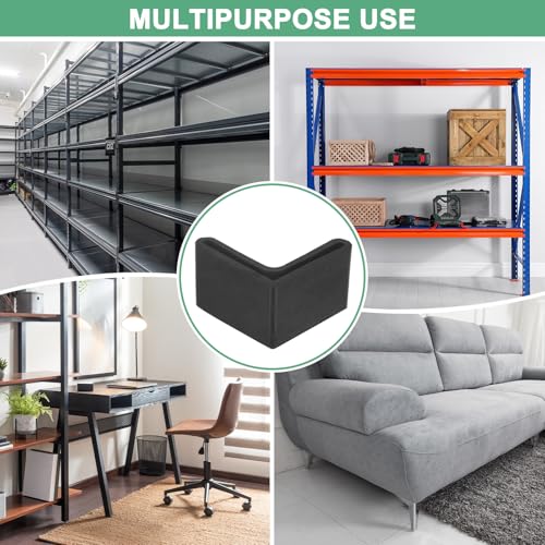 Image of M METERXITY 16-Pack L-Shape Angle Iron Caps, 1.5 x 1.5 Rubber Anti Slip Leg Cover for Shelves /Table, Furniture Leg Cover Floor Protectors Angle Iron Foot Pads