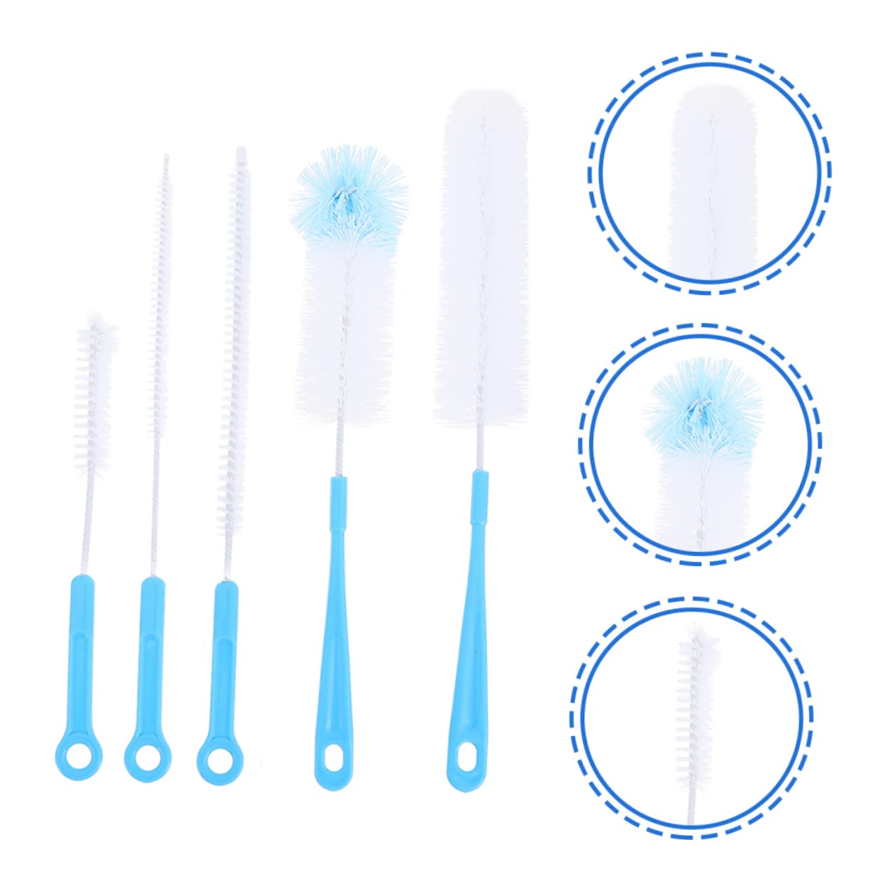 Gatuida 15pièces Brosse De Nettoyage Pour Bouteilles Pour Biberons Goupillons Et Accessoires Pour Nettoyage Et Soin Des Biberons Et Contenants Étroits Couleur Bleue