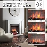 RICHEN Elektrokamin Calida (26″) – Elektrischer Einbaukamin Mit Heizung, 3D-Flammeneffekt, Knisterfunktion & Fernbedienung – Elektrischer Kamin Schwarz - 3