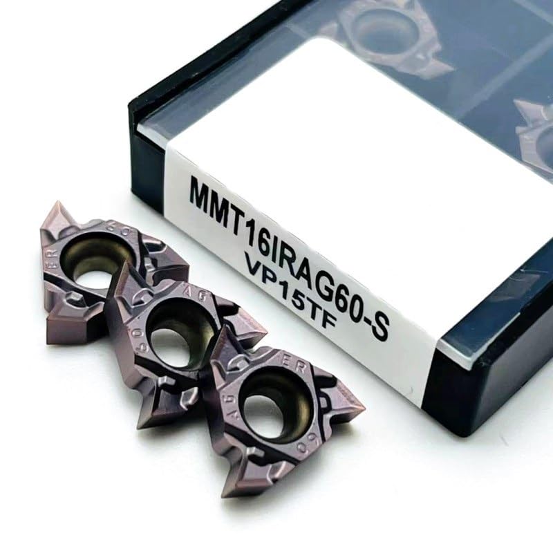 10pcs MMT16ER AG60-S VP15TF UE6020 US735 CNC Lathe Indexable Threading Carbide Insert Blade, Metal Turning Tools 16 ER 16IR AG60 Cutting Tool CNC Turning Blade Inserts(16ER AG60-S US735)