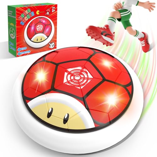 POPERFUN Ballon de Foot Aéroglisseur avec Lumières LED, Intérieur Extérieur Air Power Football Jouets pour Garcons et Filles âgés de 3-12,Hover Soccer...