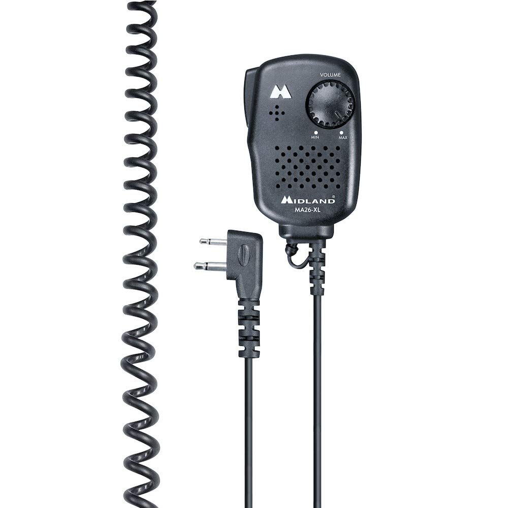 Midland C1180.01 Ricetrasmettitore & Microfono/Altoparlante, 2 Pin L-Connector - Ma26-Xl - C515.05
