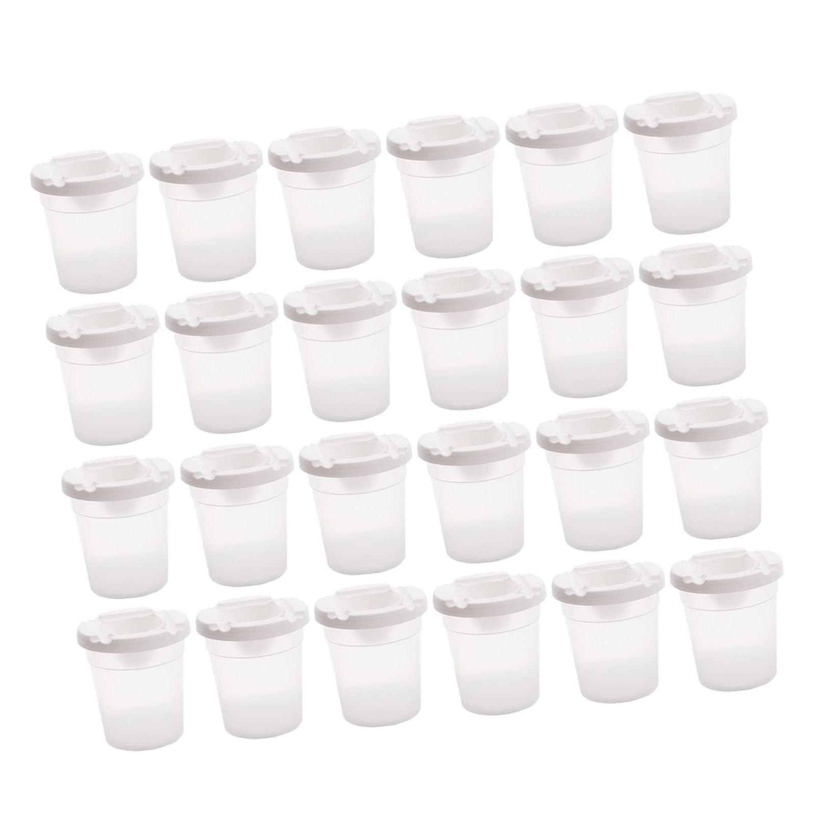 12 / 24Pcs Watercolor Brush Washing Cups with Lids Paintbrush Cleaning Cup for Children Art Painting Cup