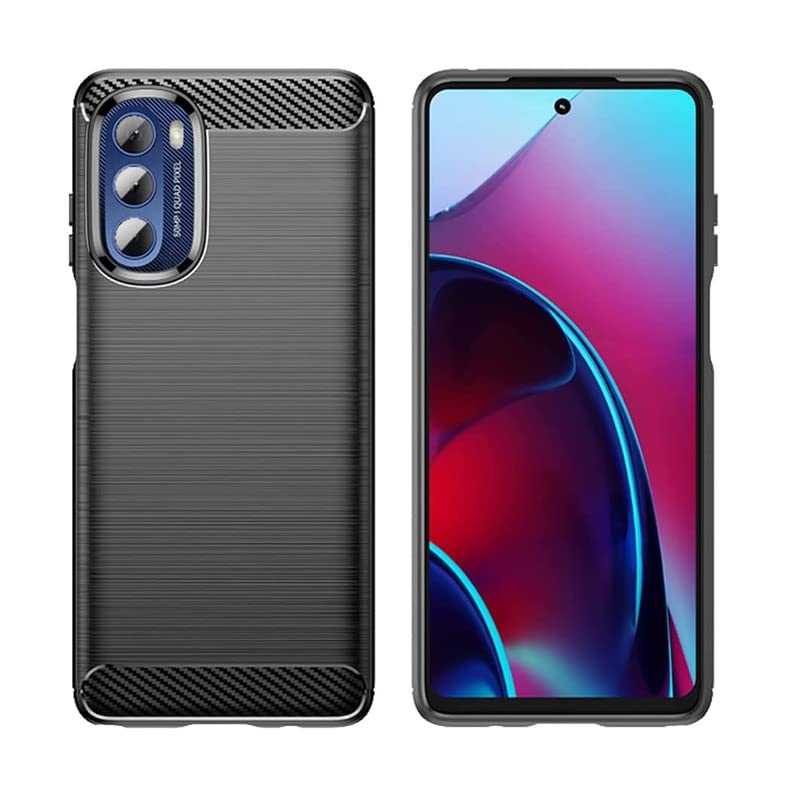 Image of NPRC Hybrid Ultra Slim Protective Case TPU Non-Slip Carbon Fiber Texture Shockproof Case Cover for Moto G Styles 2022 - Black