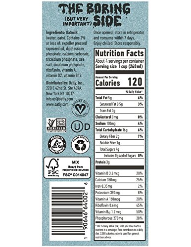 image for Oatly Oat Milk Original, 32 oz, Pack of 6, Gluten Free, Dairy Free, Su