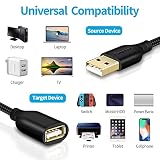 Fasgear Kabel przedłużający USB 2.0: przedłużacz USB do ładowania i synchronizacji - przedłużacz USB do drukarek | aparaty fotograficzne | Mysz | Klawiatury i inne akcesoria komputerowe (3,5 m, czarny)