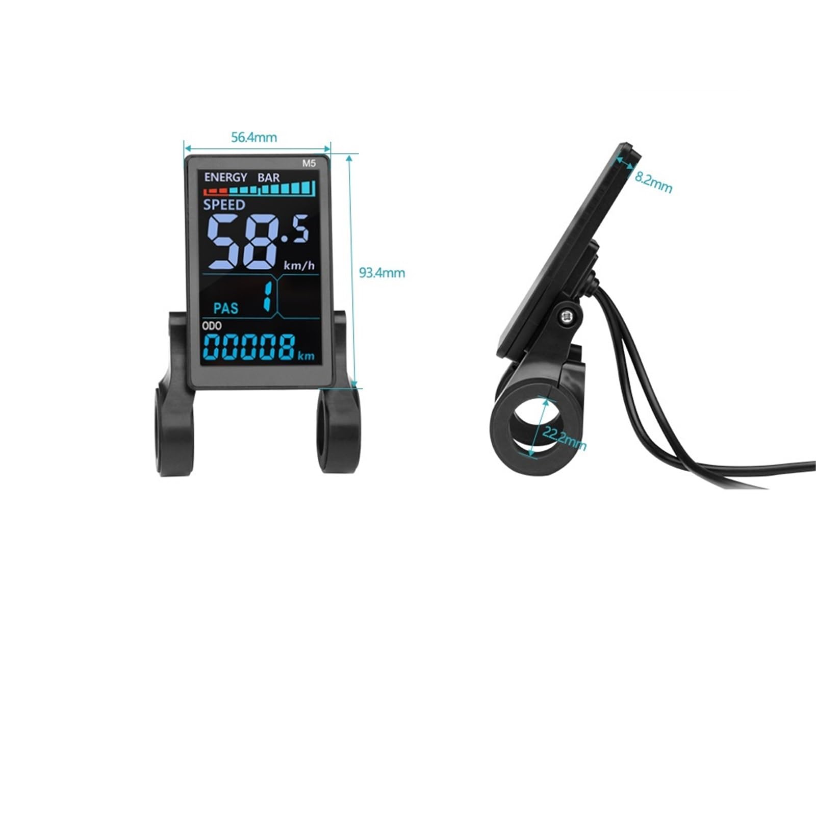 Pantalla para Ebike, 2 Uds Conector Medidor Controlador De Velocidad con Pantalla LCD M5