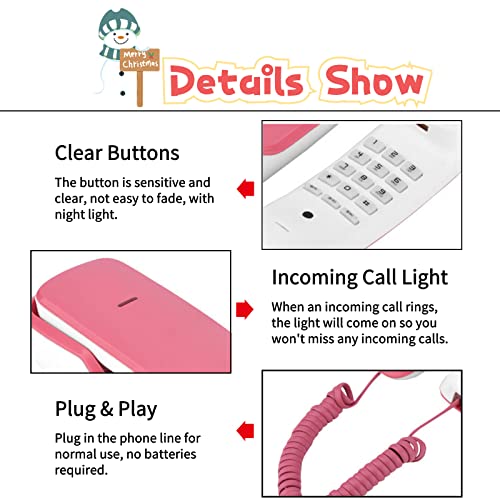 Teléfono fijo de pared con cable para hogar y oficina miniatura 4