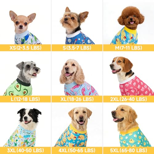 XPUDAC 4 Pack Dog Pajamas for Small Dogs Pjs Clothes Puppy Onesies Outfits for Doggie Duck Shirts Sleeper for Pet-M - Image 6