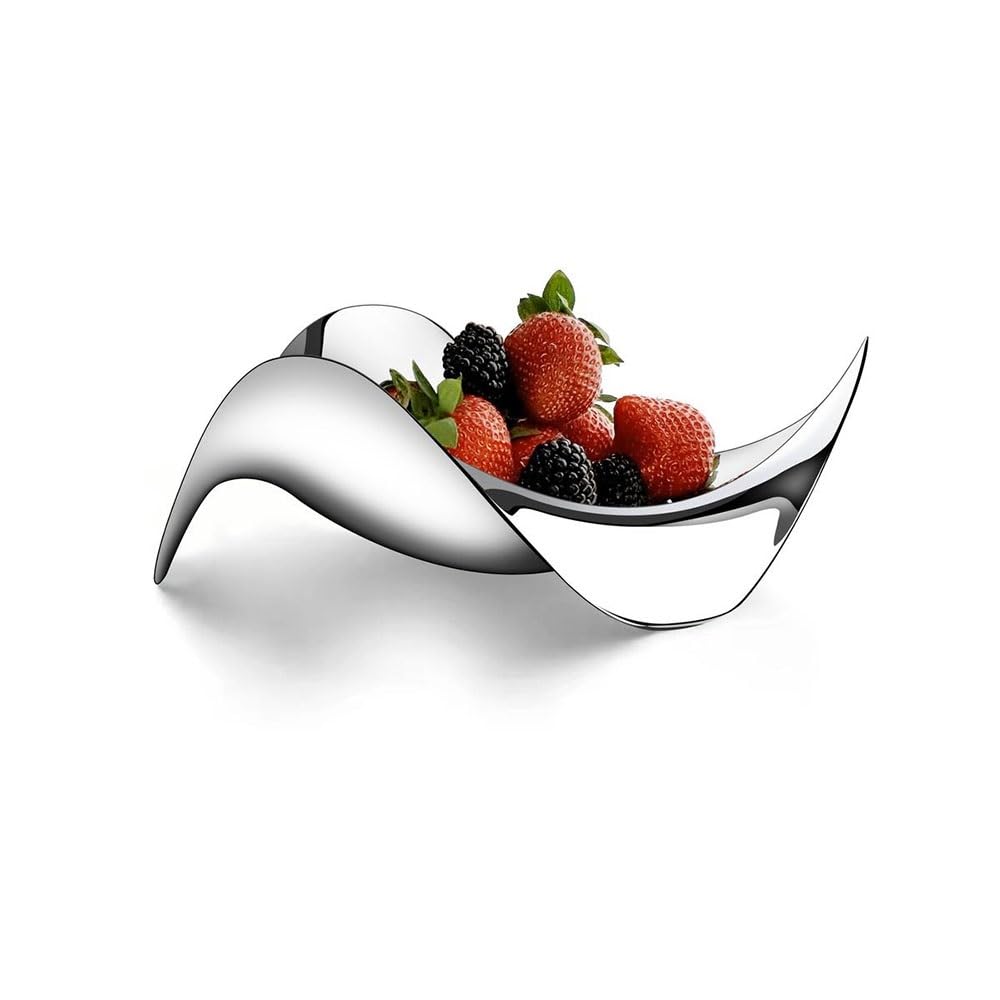 Miska do serwowania Falista misa na owoce, połyskujący design, nowoczesny półmisek do serwowania przekąsek, dekoracja stołu, kuchnia, salon(Duży)