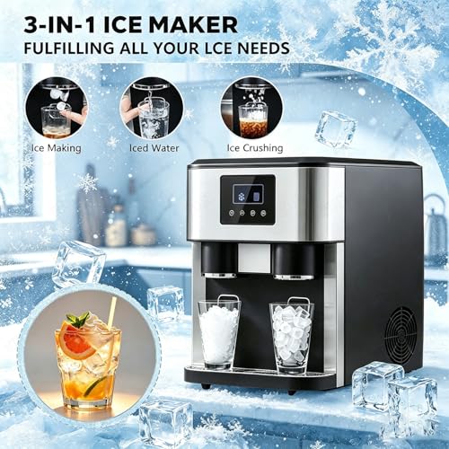 Fabricadora de hielo multifunción de mostrador 3 en 1 miniatura 2