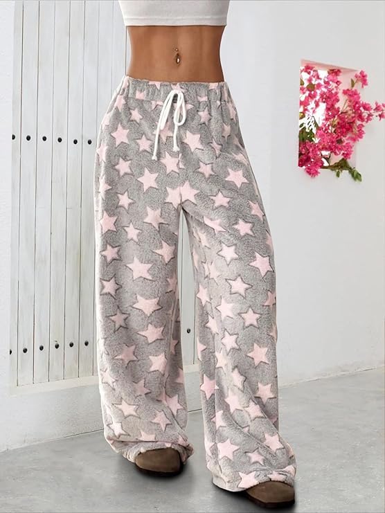 Image of Leopard Pants Women Therian Fuzzy Pajama Pants Y2k Cheetah Pants Grunge High Waisted Fluffy Pants