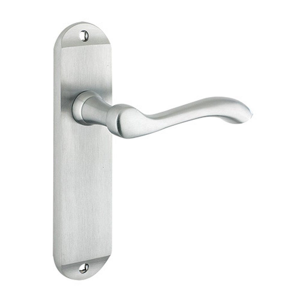 Zoo Hardware Chrome Dynasty Project Europa Arundel Internal Lever On Backplate Door Handle Pair Latch Satin