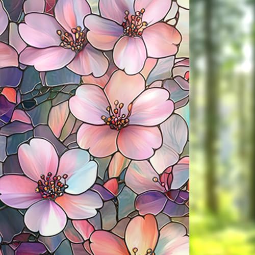 Vinilo decorativo Nuxovilar floral rosa 17.7x39.4 pulg miniatura 1