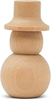 Vista 4 de Muñecos de muñeco de nieve de 2-1/8 pulgadas, paquete de 25 muñecas de madera para manualidades de Navidad, escenas de pesebre, decoraciones