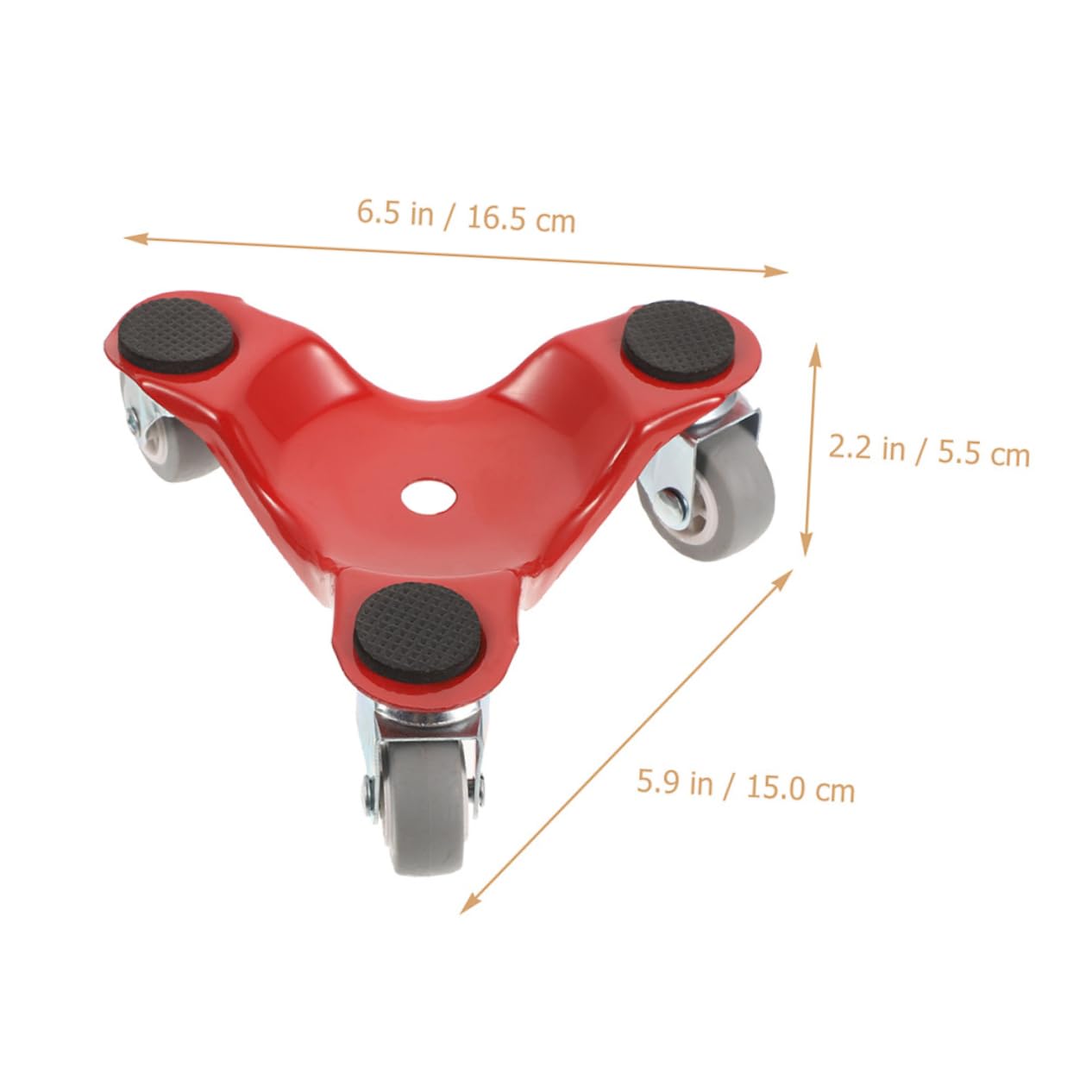 Operitacx Kit 3 Pezzi Spostamento Mobili Dolly Metallo a 3 Ruote Triangolare per Facilitare Trasloco di Mobili Pesanti e Proteggere Pavimento