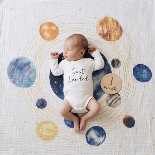 Image of aden + anais 100% Organic Cotton Muslin Dream Blanket, Perfect for Babies, Infants and Toddlers, Crib Blanket, Nursery Essential, Space Orbit
