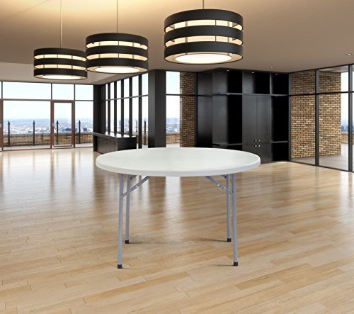 Nps Bt48R 48" Heavy Duty Round Folding Table, Grey #TOP1